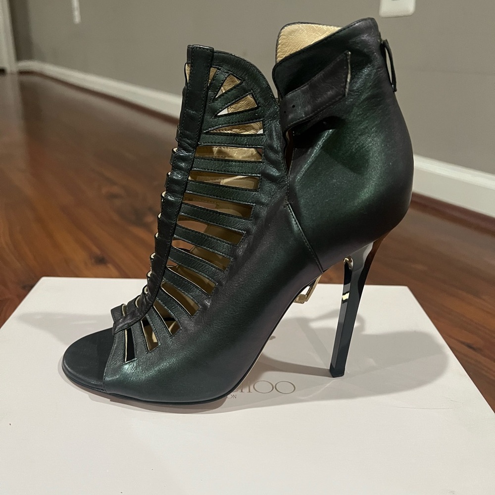 Jimmy Choo Black Strappy Heeled Sandals